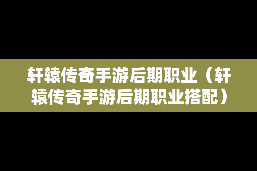 轩辕传奇手游后期职业（轩辕传奇手游后期职业搭配）