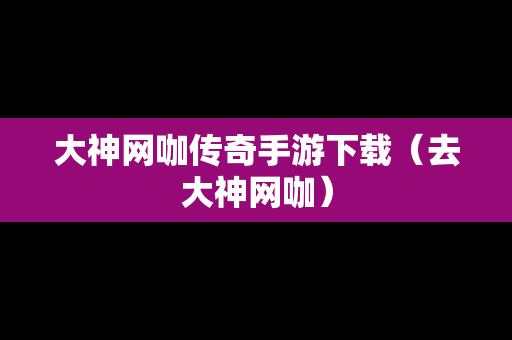 大神网咖传奇手游下载（去大神网咖）