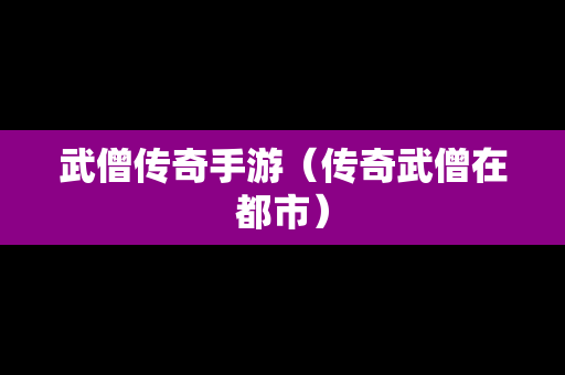 武僧传奇手游（传奇武僧在都市）