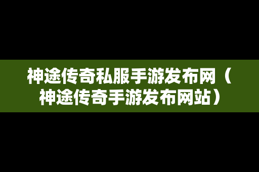 神途传奇私服手游发布网（神途传奇手游发布网站）